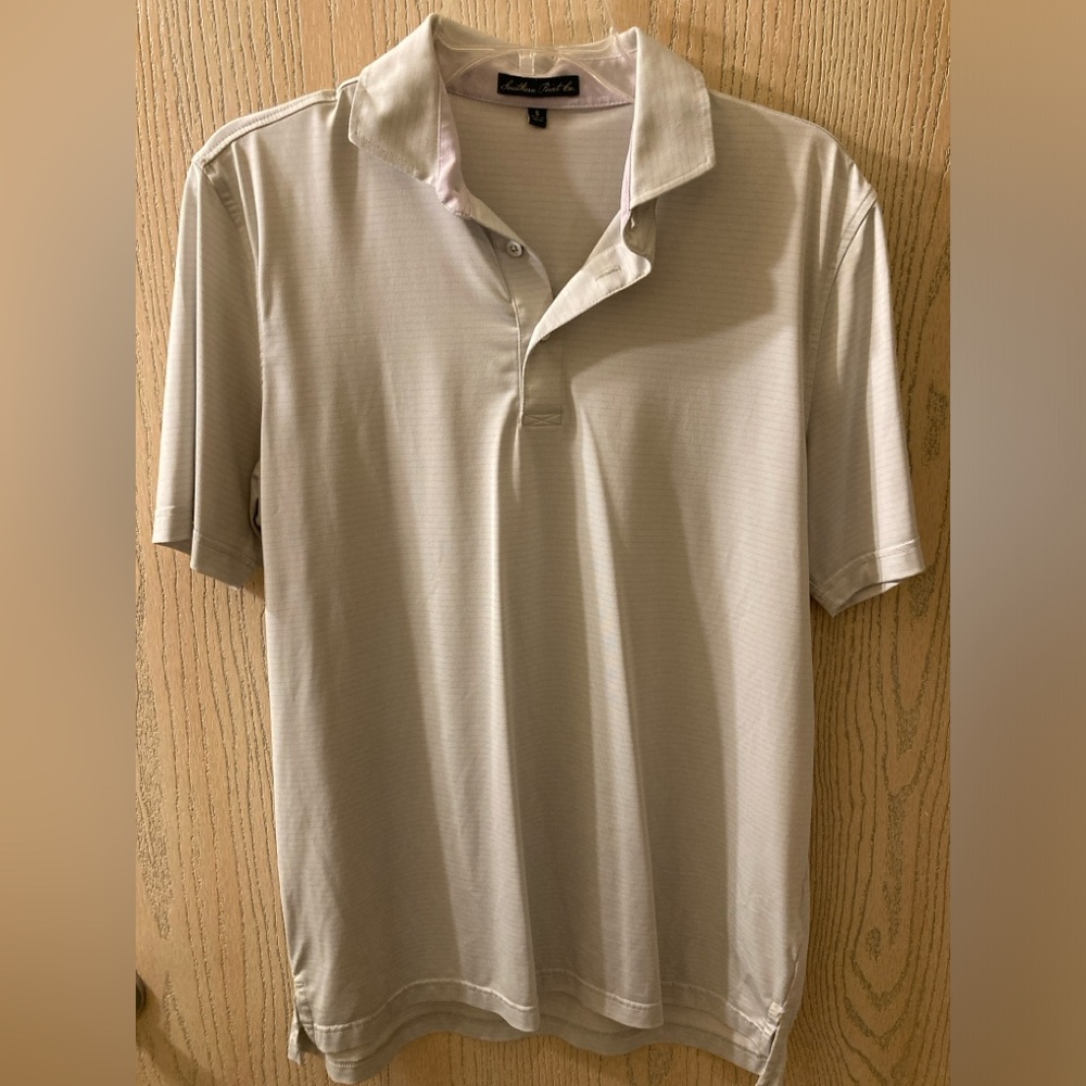 Light green and purple Southern Point size S SS polo